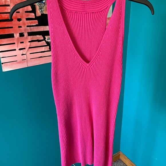 INC International Concepts Tops - INC bright pink stretchy knit racer back tank top